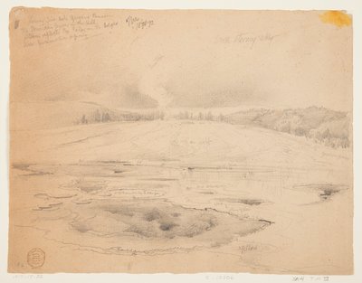 Lower Fire Hole, Geyser Basin, Yellowstone by Thomas Moran