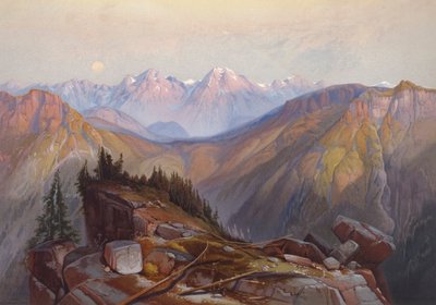 Lower Yellowstone Range seen from Yellowstone National Park by Thomas Moran