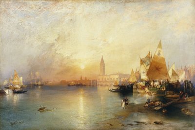 Sunset, Venice; Santa Maria and the Ducal Palace by Thomas Moran
