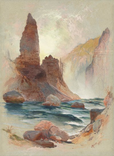 Tower at Tower Falls, Yellowstone, 1872 by Thomas Moran