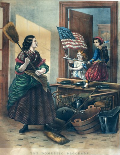 Domestic Blockade, satirical print on the Union blockade by Thomas Nast