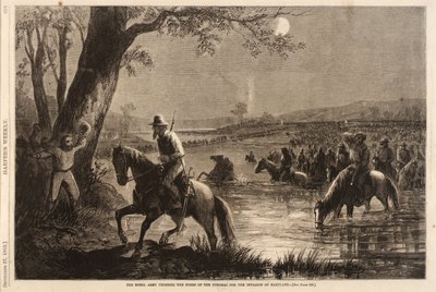 The Rebel Army Crossing the Fords of the Potomac for the Invasion of Maryland, from Harper