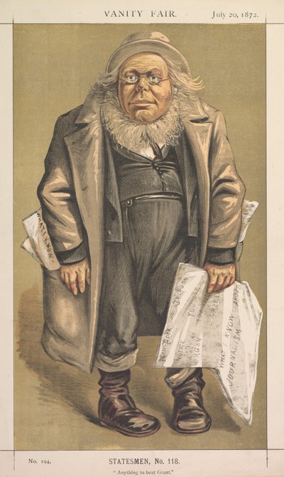 Vanity Fair: Statesman, No. 118 Anything to Beat Grant by Thomas Nast
