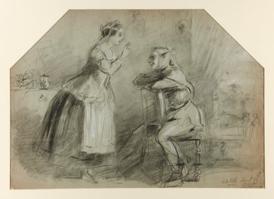 Woman and Jester by Thomas Nast