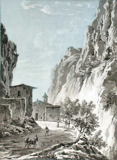 The Village of Gondo on the Simplon Pass, illustration from 