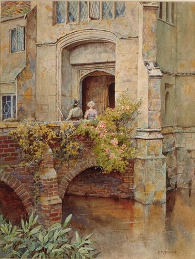 On the Bridge at Baddesley Clinton Hall by Thomas Nicholson Tyndale