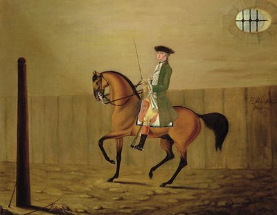 Gentleman on a Bay Horse in a Riding School by Thomas Parkinson