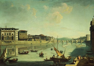 A View of the Arno with the Ponte alle Gracie, Florence by Thomas Patch
