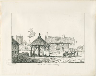 Abbots Bromley - Tudor Market Cross and House by Thomas Peploe Wood