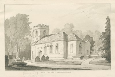 Barlaston Church, 1838 by Thomas Peploe Wood