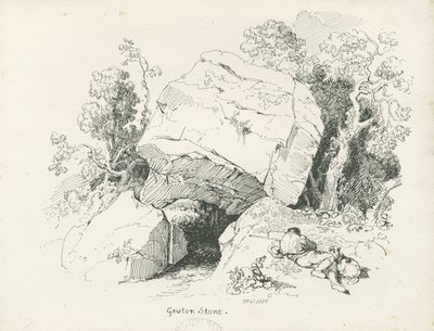 Biddulph - Gawton Stone (pen and ink drawing), 1836 by Thomas Peploe Wood