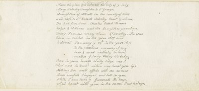 Colwich - Wolseley Monument inscription: pen, nd [1839] by Thomas Peploe Wood