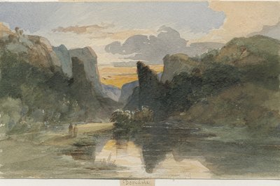 Dovedale - Landscape by Thomas Peploe Wood