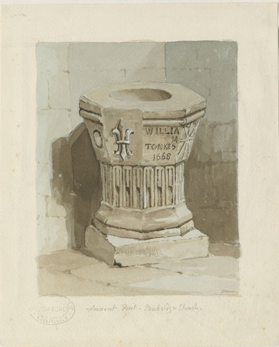 Font in Penkridge Church by Thomas Peploe Wood