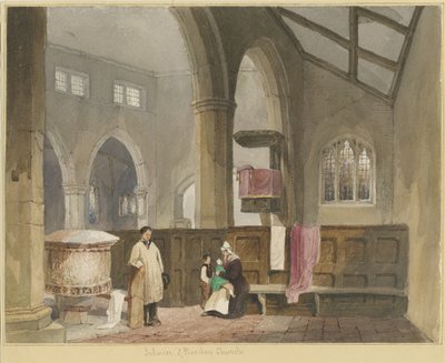 Interior of Standon Church by Thomas Peploe Wood