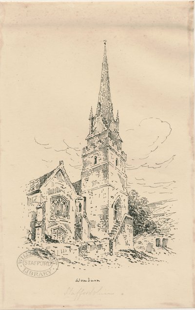 Wombourne Church by Thomas Peploe Wood
