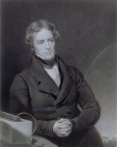Portrait of Michael Faraday (1791-1867) engraved by Henry Cousins (c.1841) by Thomas Phillips