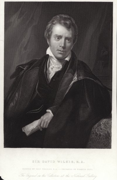 Sir David Wilkie, Scottish painter. Engraving by Francis Holl by Thomas Phillips