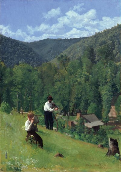 The Farmer and His Son at Harvesting by Thomas Pollock Anschutz