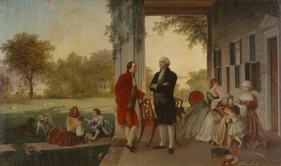 Washington and Lafayette at Mount Vernon, The Home of Washington after the War by Thomas Pritchard Rossiter
