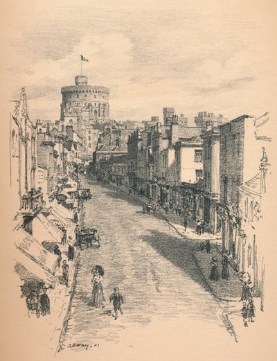 Great Tower of Windsor Castle from Peascod Street by Thomas Robert Way