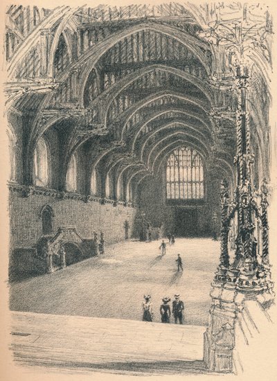 Interior of Westminster Hall, Westminster Palace by Thomas Robert Way