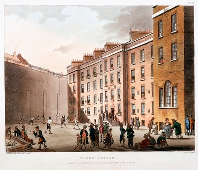 Inner Court, Fleet Prison, London by Thomas Rowlandson, Augustus Charles Pugin