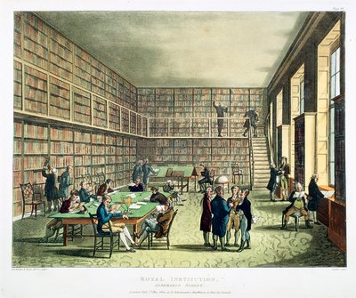 Library of the Royal Institution, Albermarle Street, London, 1808-1811 by Thomas Rowlandson, Augustus Charles Pugin