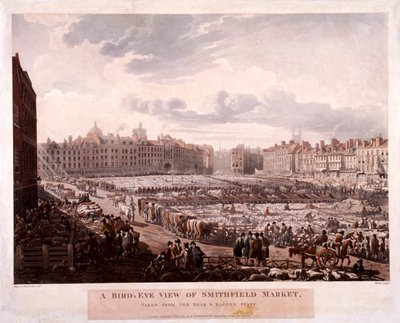 Smithfield Market, London by Thomas Rowlandson, Augustus Charles Pugin