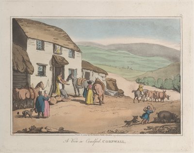 A View of Camelford, Cornwall, from Sketches from Nature by ThomasThomas Rowlandson, Joseph Constantine Stadler Thomas Rowlandson, Joseph Constantine Stadler