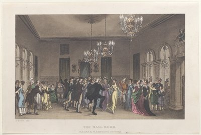 The Ball Room, from Poetical Sketches of Scarborough by Thomas Rowlandson, Joseph Constantine Stadler, J. Bluck