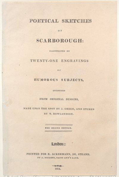 Title Page, from Poetical Sketches of Scarborough, 1813 by Thomas Rowlandson, Joseph Constantine Stadler, J. Bluck