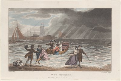Wet Quakers, from Poetical Sketches of Scarborough, 1813 by Thomas Rowlandson, Joseph Constantine Stadler, J. Bluck