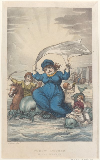 Widow Ducker & Her Nymphs, from Poetical Sketches of Scarborough by Thomas Rowlandson, Joseph Constantine Stadler, J. Bluck
