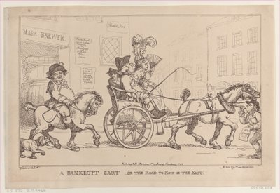 A Bankrupt Cart, or The Road to Ruin in the East!, November 5, 1799 by Thomas Rowlandson