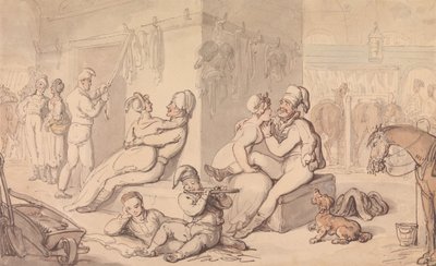 A Cavalry Barracks by Thomas Rowlandson