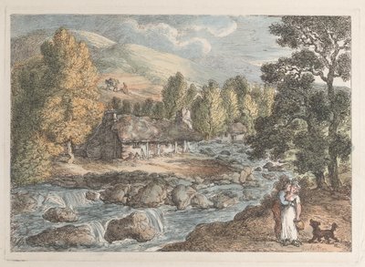 A Cornish Waterfall, from Views in Cornwall by Thomas Rowlandson