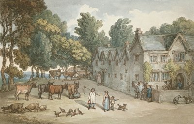 A Farmhouse at Hengar, Cornwall by Thomas Rowlandson