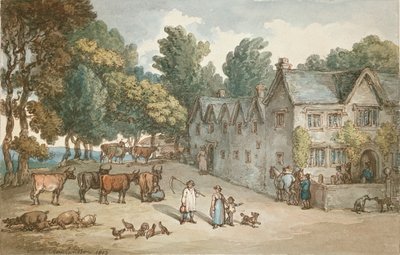 A Farmhouse at Hengar, Cornwall by Thomas Rowlandson