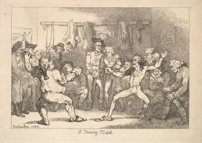 A Fencing Match by Thomas Rowlandson