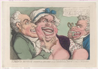 A French Dentist Showing a Specimen of His Artificial Teeth and False Palates by Thomas Rowlandson