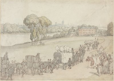 A Funeral Procession by Thomas Rowlandson