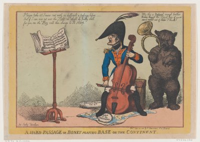 A Hard Passage, or Boney Playing Base on the Continent, September 24, 1808 by Thomas Rowlandson