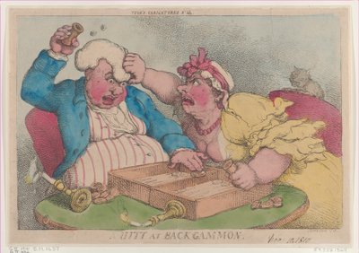 A Hit at Backgammon by Thomas Rowlandson