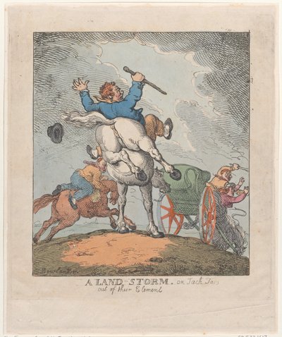 A Land Storm, or Jack Tars Out of Their Element, 1790-1815 by Thomas Rowlandson