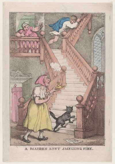 A Maiden Aunt Smelling Fire, May 4, 1806 by Thomas Rowlandson