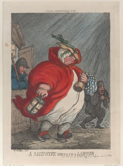 A Midwife Going to a Labour, February 12, 1811 by Thomas Rowlandson