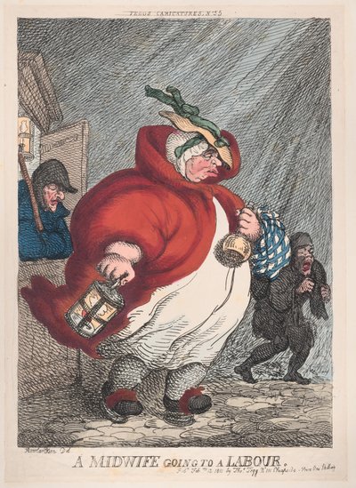 A Midwife Going to a Labour by Thomas Rowlandson