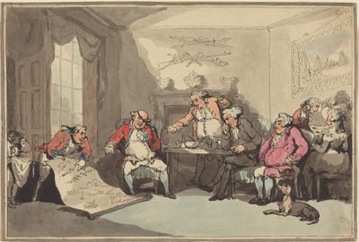 A Militia Meeting by Thomas Rowlandson