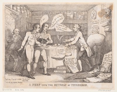 A Peep into the Retreat at Tinnechurch United Irish by Thomas Rowlandson